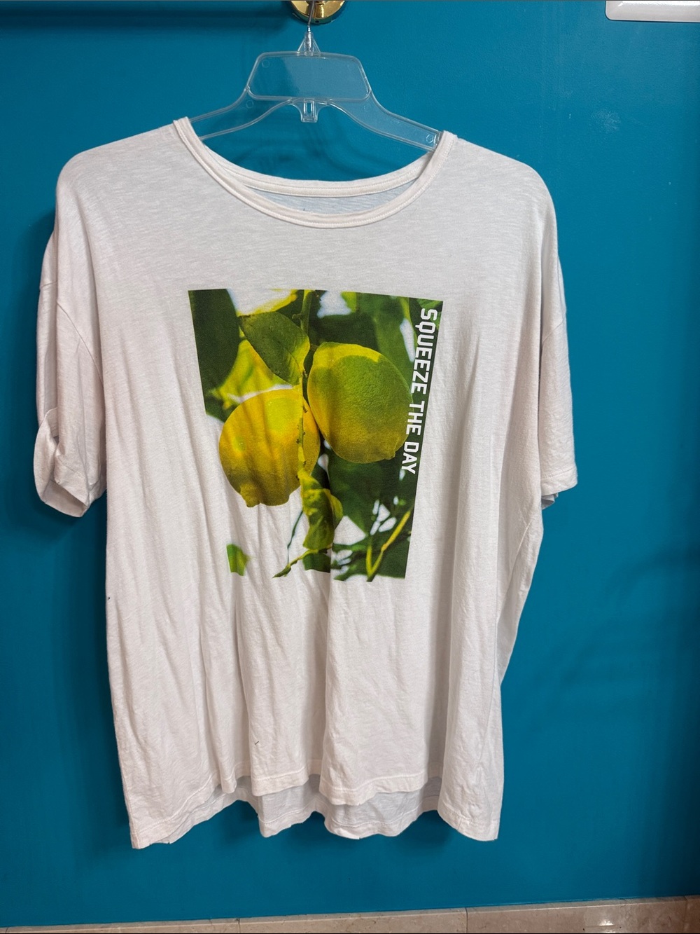 aerie White Tee with Yellow Lemon Graphic